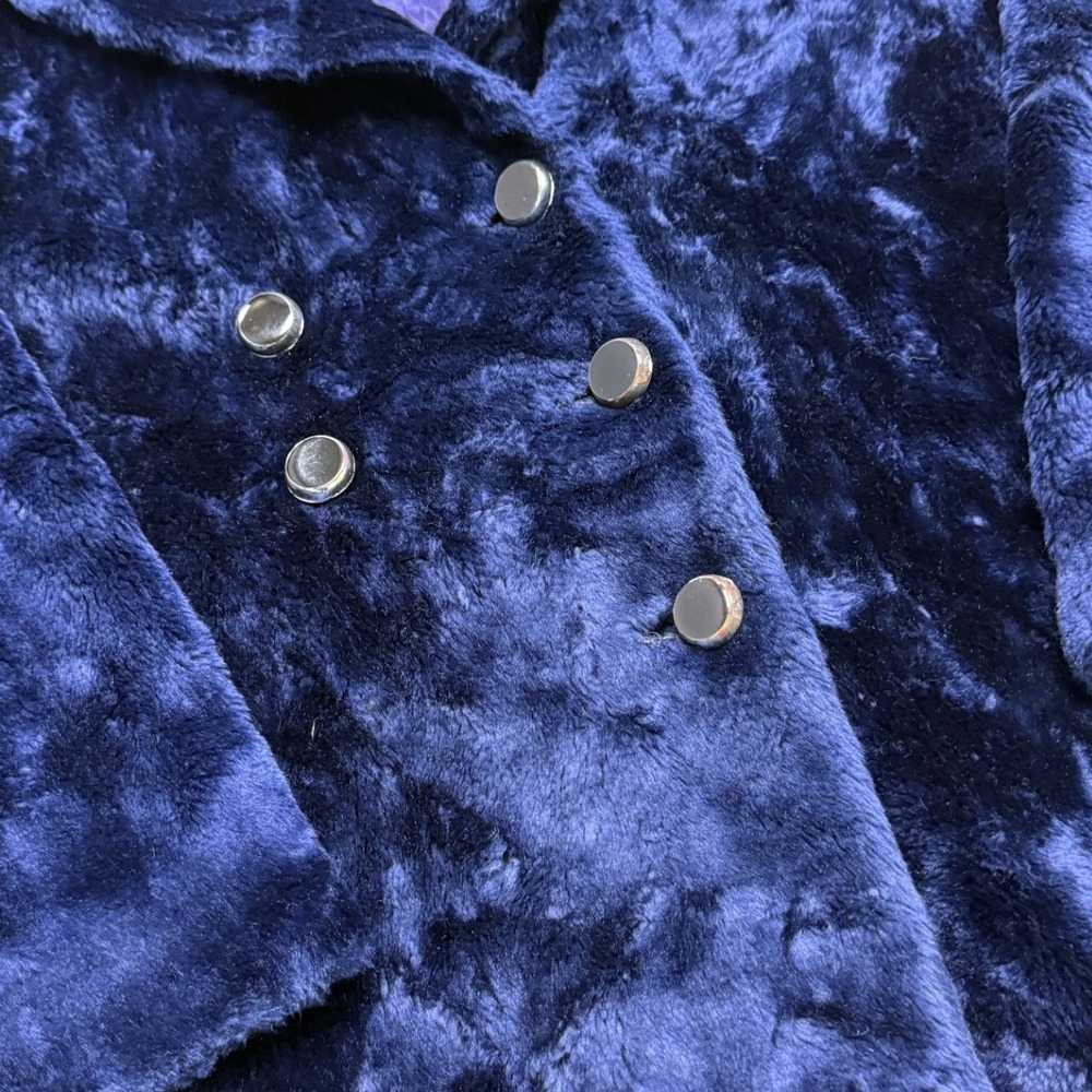 Lane Bryant Faux Fur Coat Women L Navy Blue Borgazia Vintage Russel Taylor - Picture 2 of 8